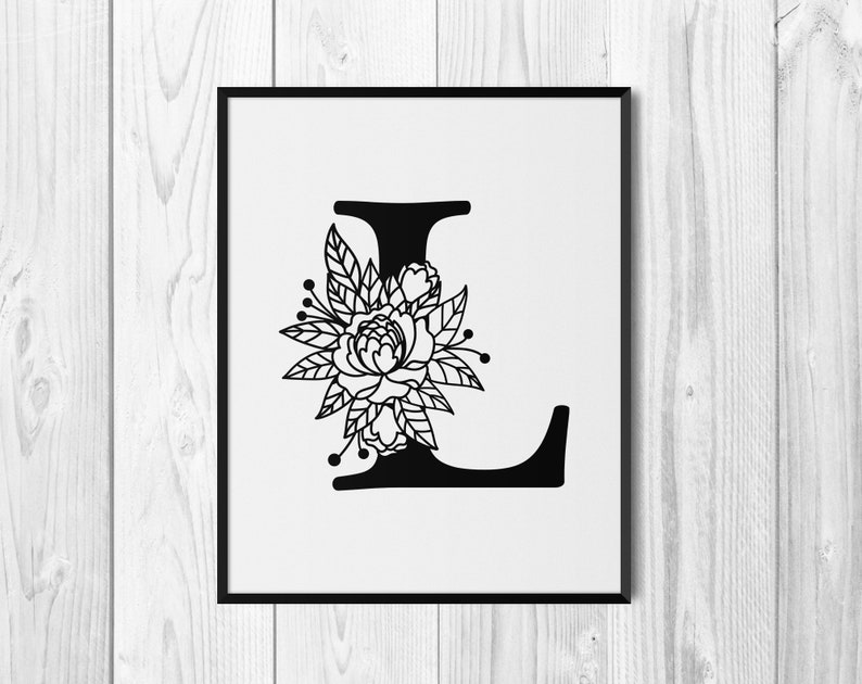 Download Floral Alphabet Letter L SVG Flower Monogram clip art | Etsy