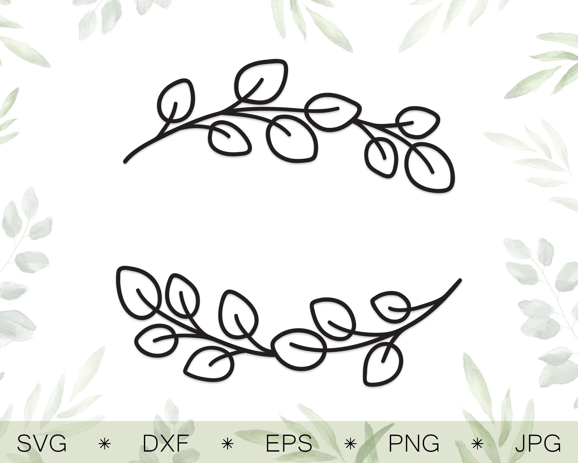 Eucalyptus border svg Floral border png clipart Leaf border Etsy