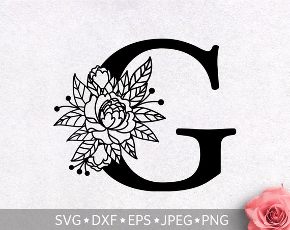 Download Floral Alphabet Letter G Svg Initial Flower Monogram Clipart Etsy