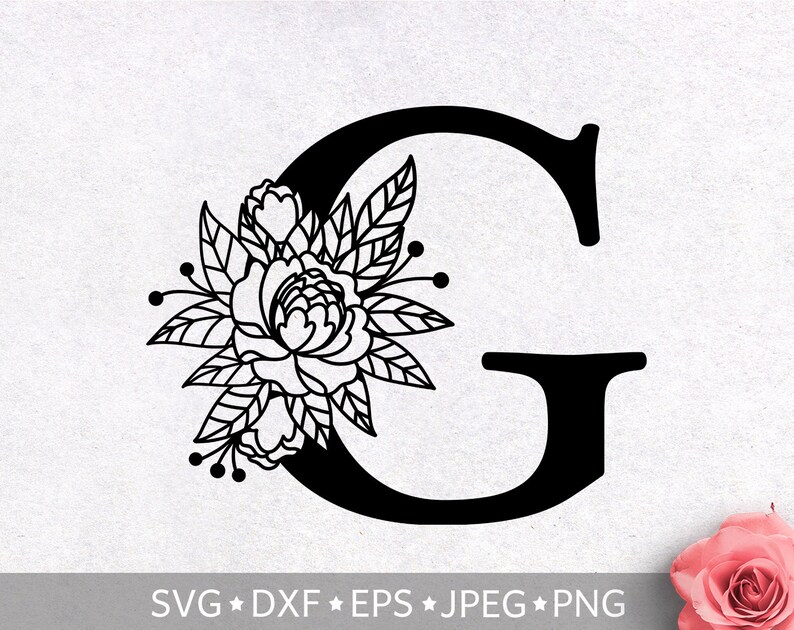 Download Floral Alphabet Letter G SVG Initial Flower Monogram ...