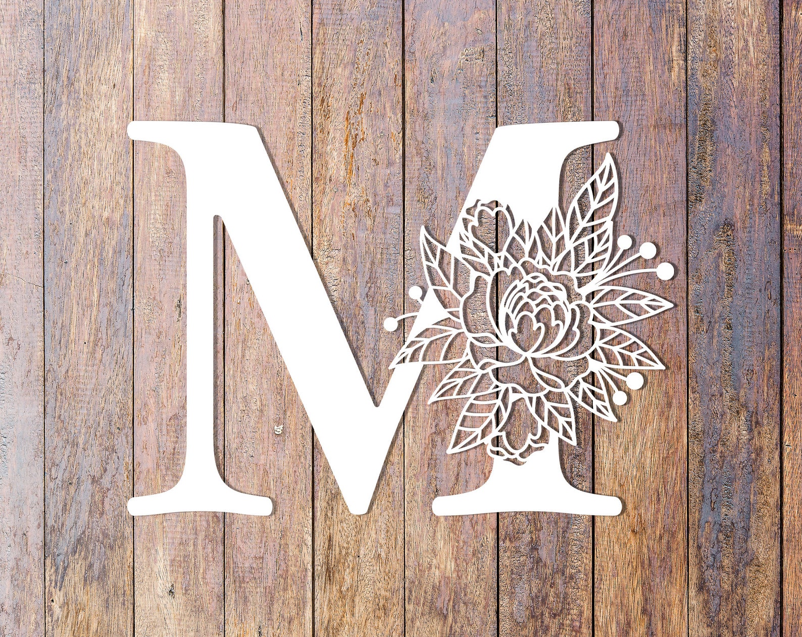 Floral Alphabet Letter M Svg Initial SVG Flower Monogram | Etsy