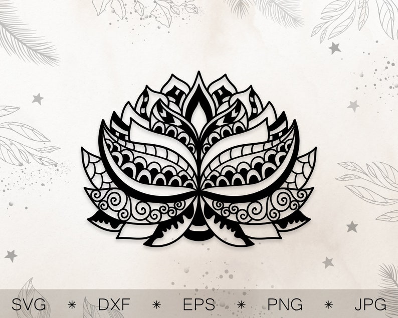 Download Zentangle svg cut bestand Lotus mandala svg Mandala svg | Etsy