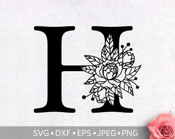 Download Floral Alphabet Letter H Svg Flower Monogram Clip Art Etsy