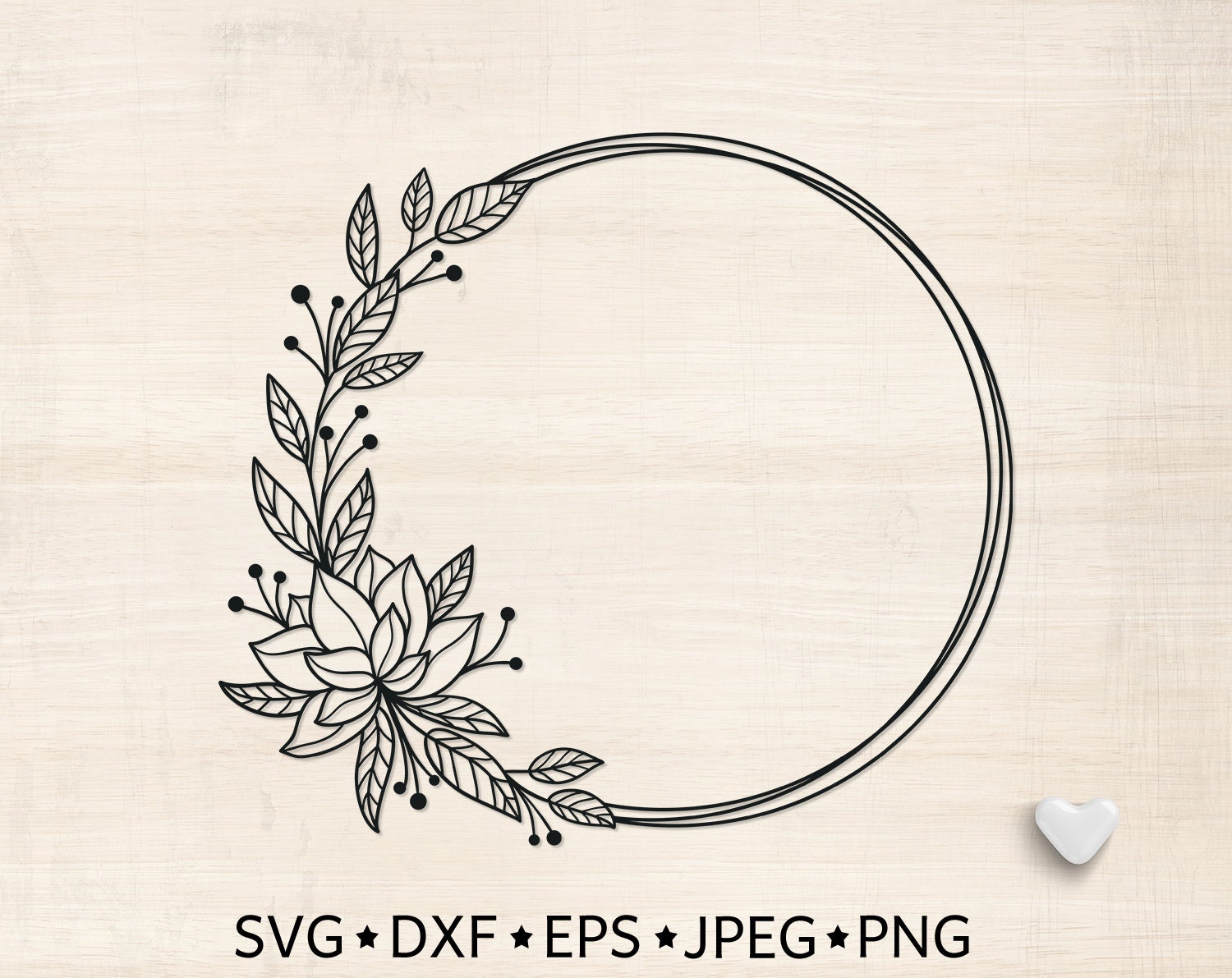 Download Laurel Svg Cut File Wedding monogram svg Flower wreath | Etsy