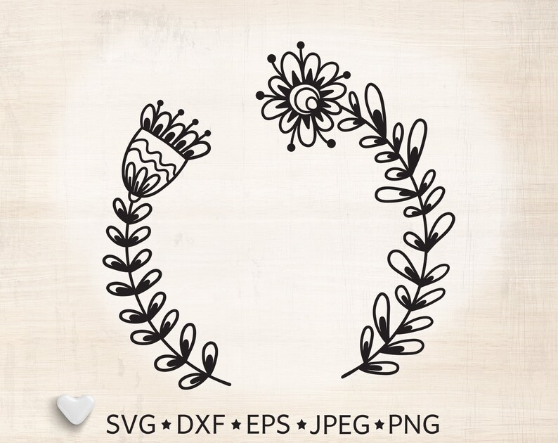 Download Flower wreath Svg cut file for Cricut Floral border Png | Etsy