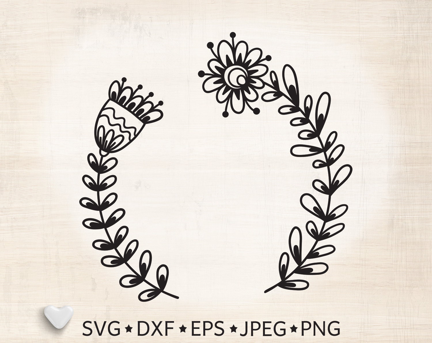 Download Flower wreath Svg cut file for Cricut Floral border Png | Etsy