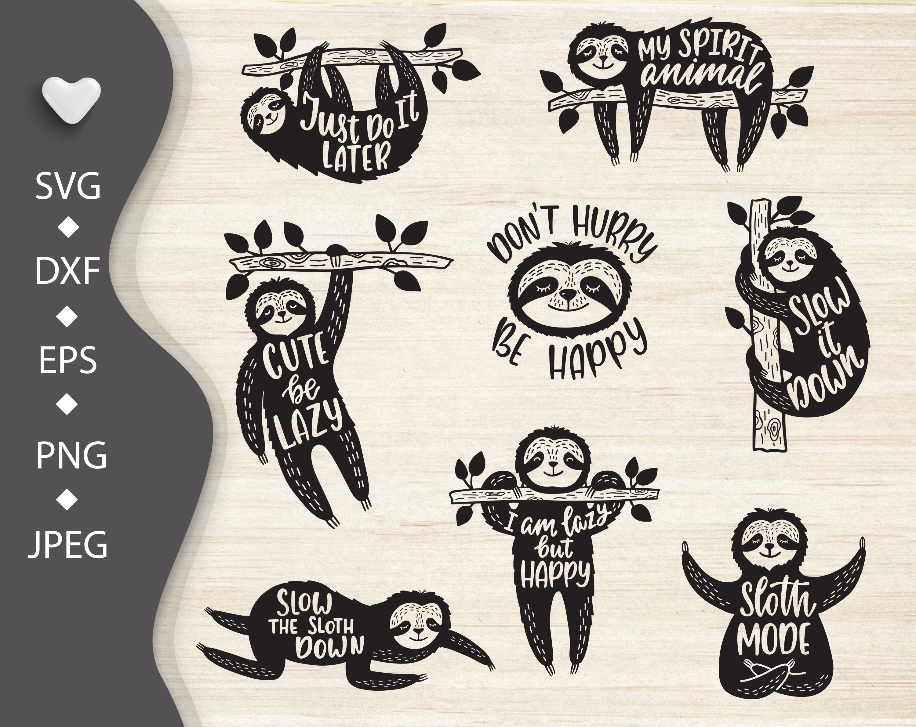 Faultier SVG-Bundle süße Faultiere digitale Clipart mit | Etsy