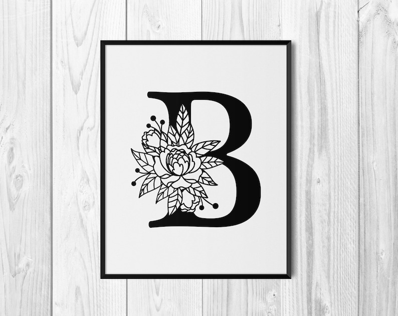 Download Floral Alphabet Letter B SVG Flower Monogram clip art | Etsy