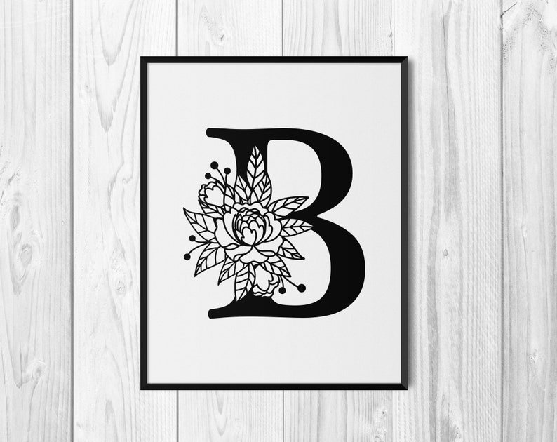 Download Floral Alphabet Letter B SVG Flower Monogram clip art | Etsy