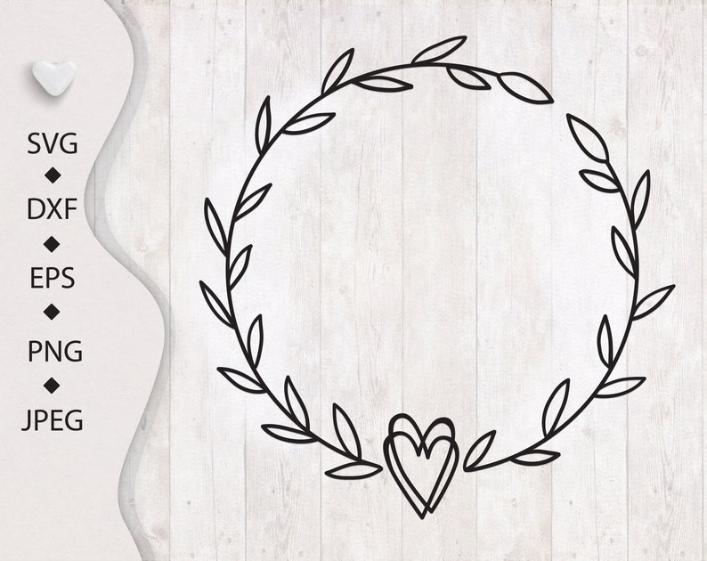 Download Laurel wreath SVG Heart Laurel Svg Cut File Wedding ...