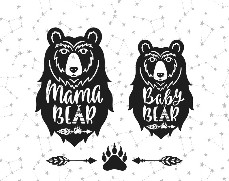 Download Mama Bear SVG Baby Bear SVG Bear Family Teepee Svg Tribal ...