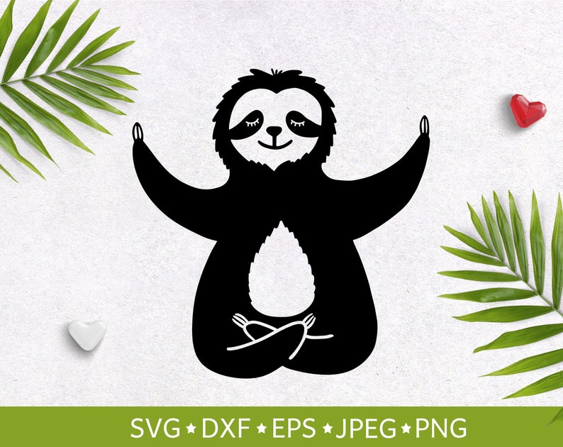 Download Sloth Yoga SVG Meditating Sloth SVG Cute Sloth T-Shirt | Etsy