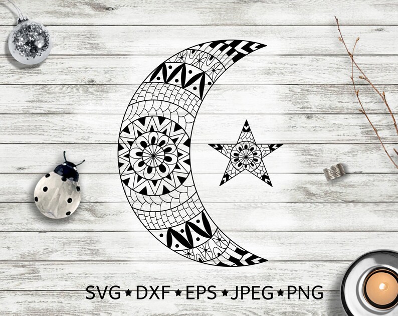 Download Vector Clipart Zentangle Svg Svg Files For Cricut Bohemian Print Moon Svg Crescent Decor Tribal Wall Art Half Moon Print Mandala Svg Clip Art Art Collectibles Ninebot Ro