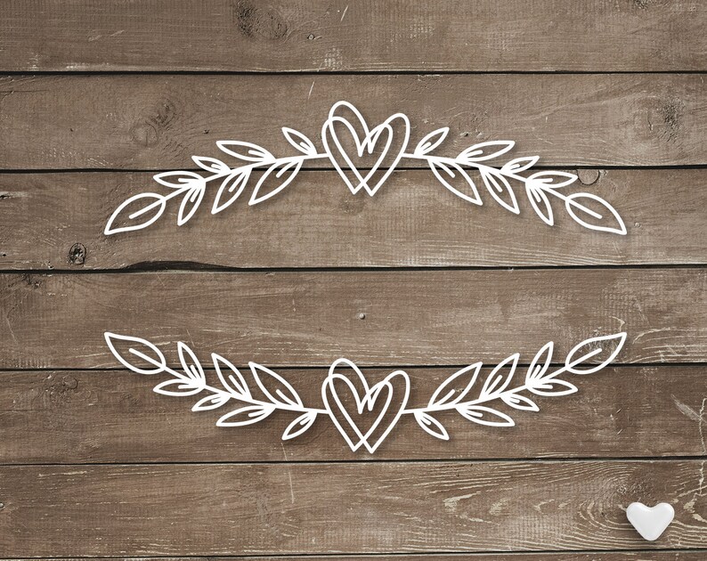 Download Heart Laurel Svg Cut File Wedding monogram svg Floral ...