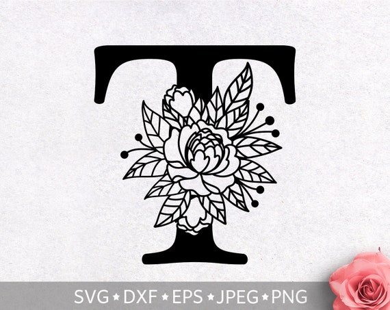 Download Initial Svg Letter T Svg Monogram Clipart Iron On Transfer Etsy