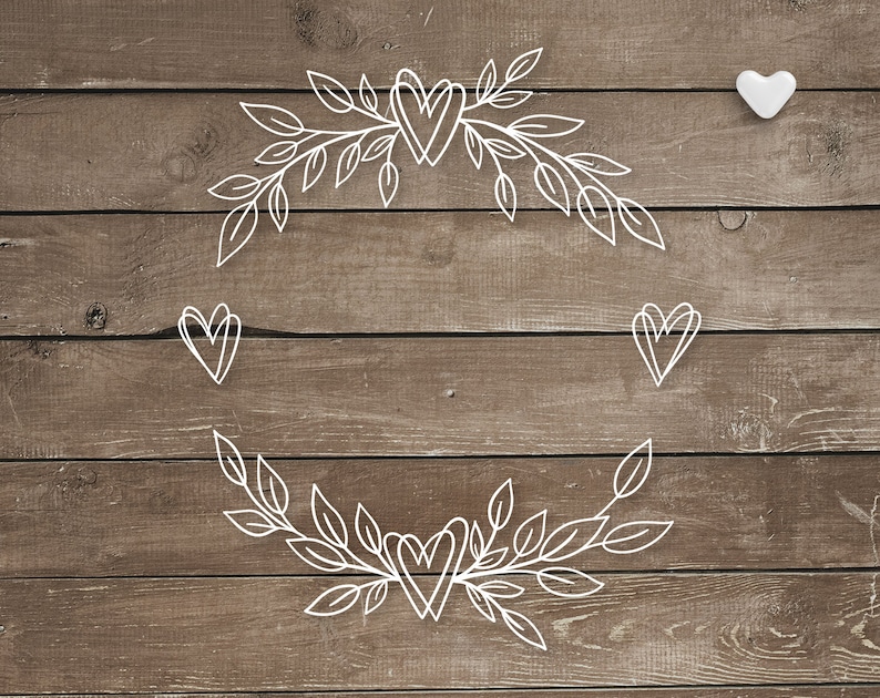 Download Heart Laurel Svg Cut File Wedding monogram svg Floral ...