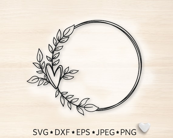 Download Heart Laurel Svg Cut File Wedding Monogram Svg Floral Wreath Etsy