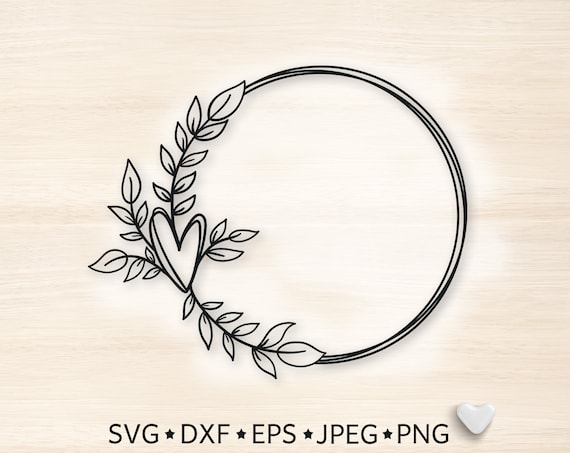 Download Heart Laurel Svg Cut File Wedding Monogram Svg Floral Wreath Etsy