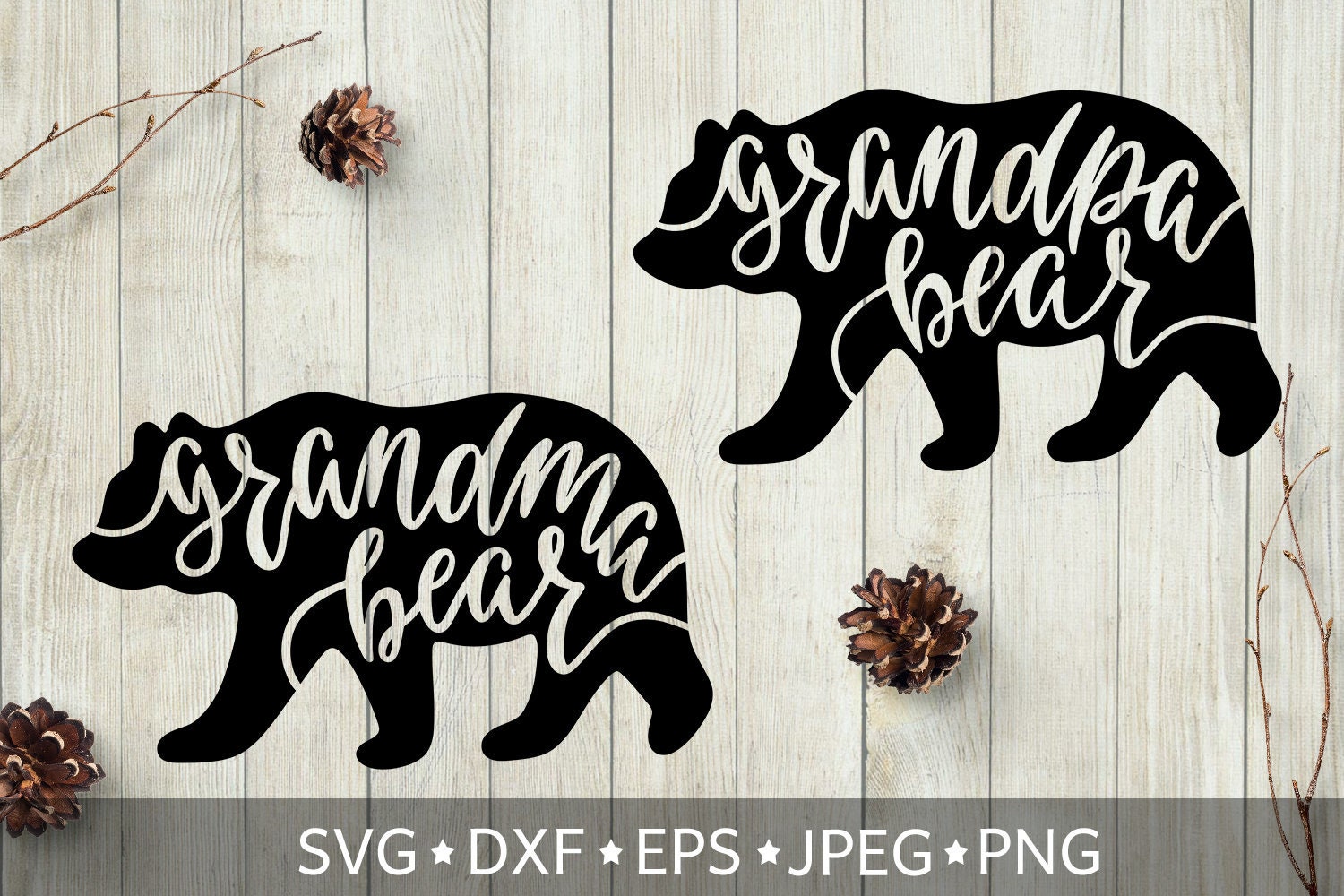 Download Grandma Bear Svg Grandpa Bear SVG Baby Bear Family SVG | Etsy
