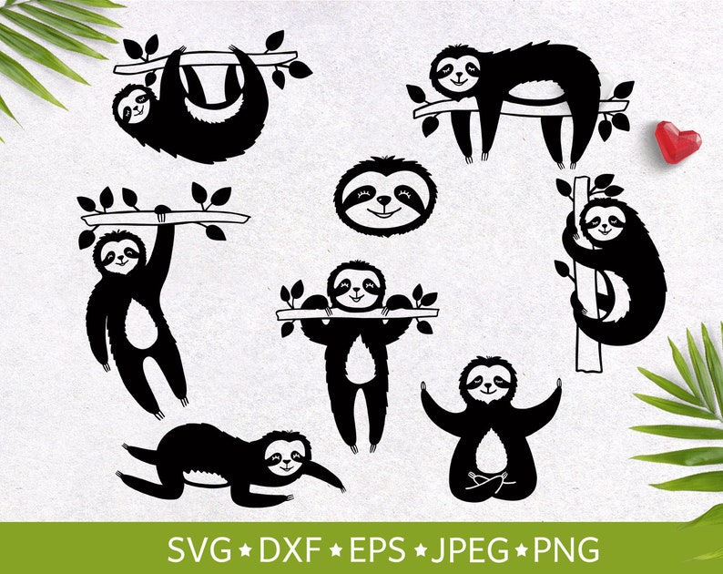 Sloth SVG Sloth Print Baby Sloth SVG Sloth Clipart Images | Etsy