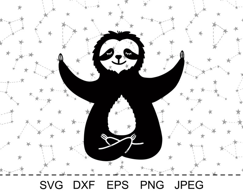Download Sloth Yoga SVG Meditating Sloth SVG Cute Sloth T-Shirt | Etsy