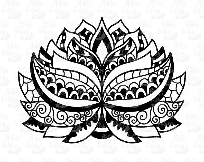 Download Lotus flower svg cut file Mandala lotus svg Zentangle svg ...