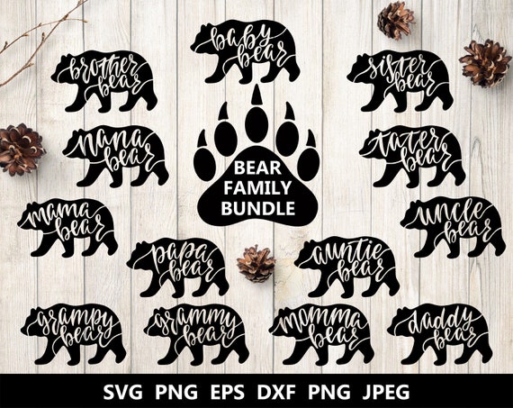 Download Bear Family Svg Files For Cricut Bear Silhouette Mama Bear Etsy
