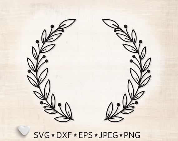 Download Wreath Svg Floral Wreath Svg Laurel Wreath Svg Monogram Frame Svg Cut File Leaf Border Svg