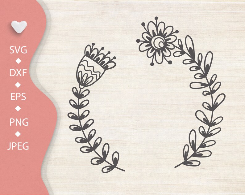 Download Flower wreath Svg cut file for Cricut Floral border Png | Etsy