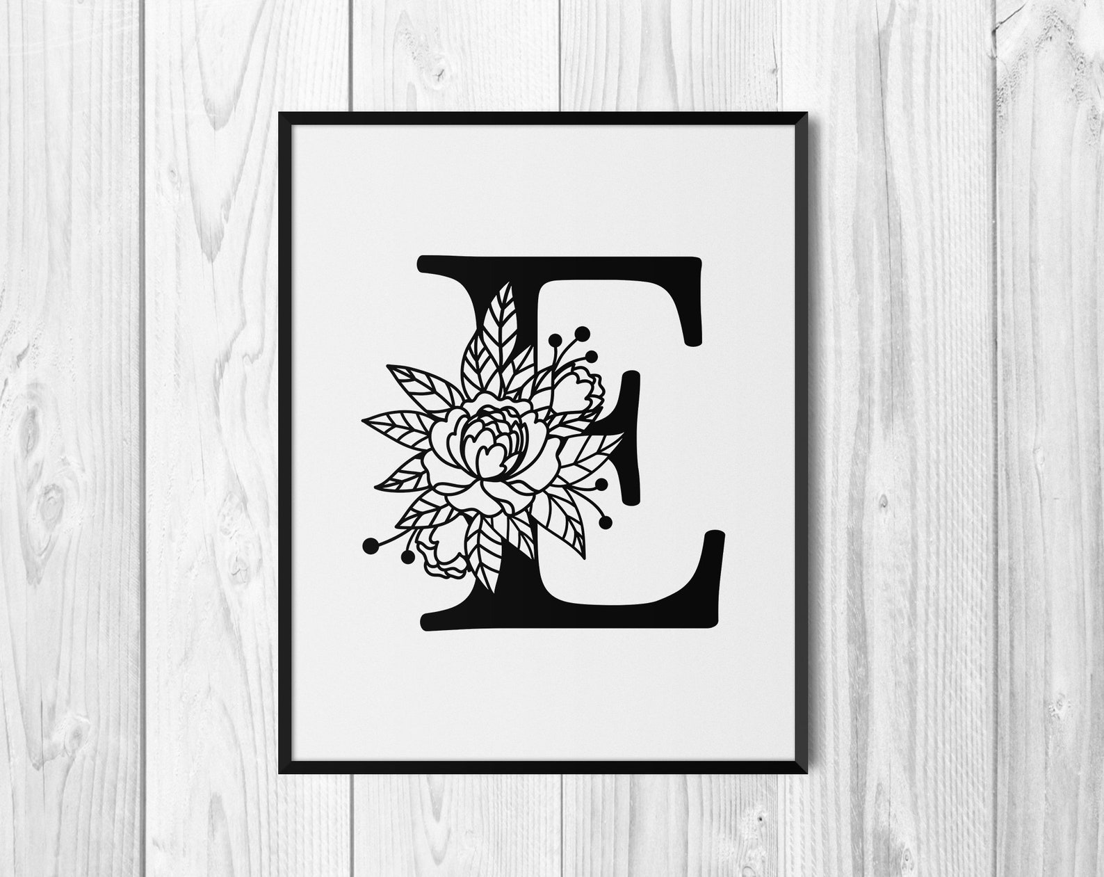 Download Floral Alphabet Letter E SVG Flower Monogram letter clip art | Etsy