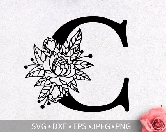 Download Floral Alphabet Letter C Svg Flower Monogram Clip Art Etsy
