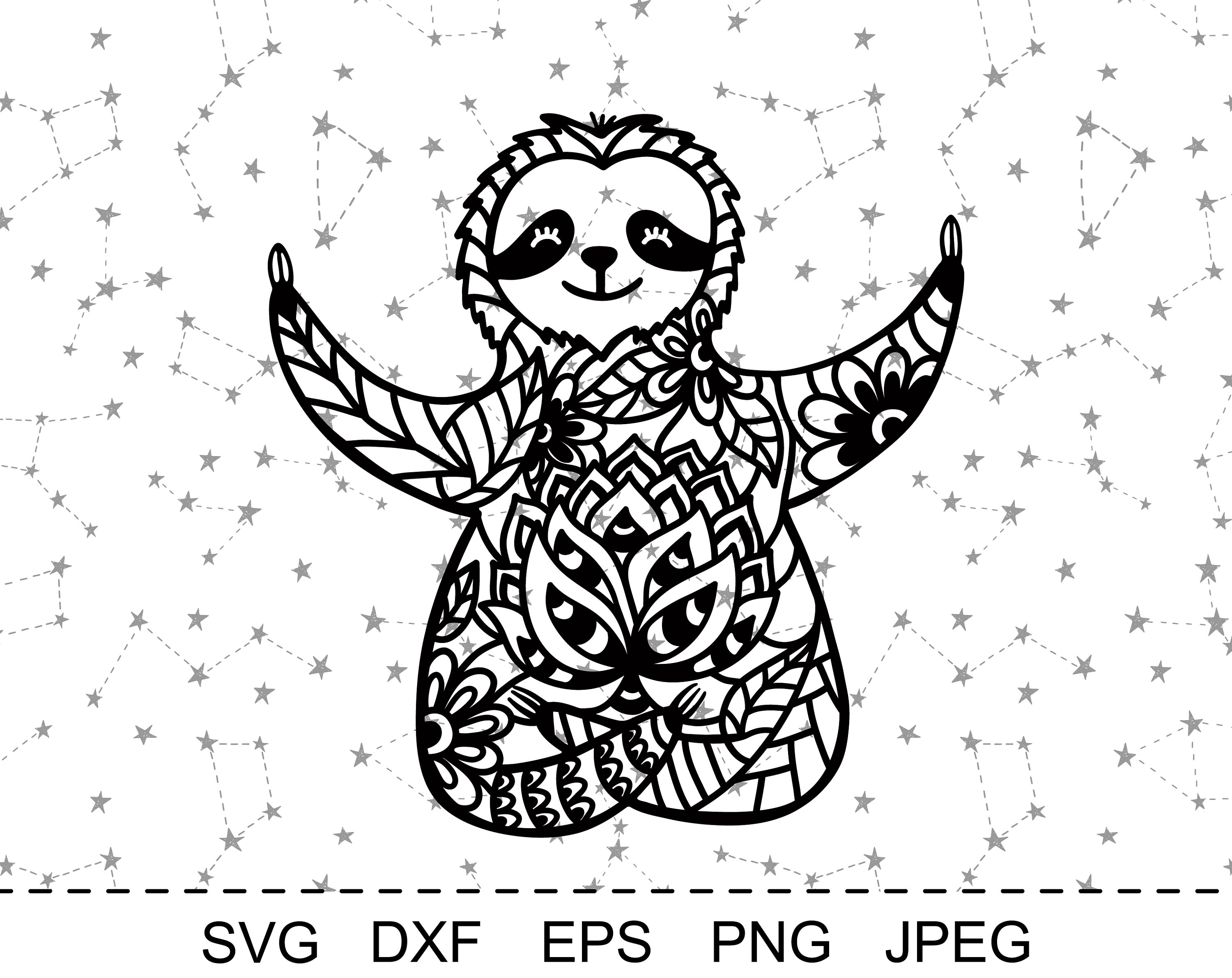 Multi Layered Mandala Sloth Svg For Cricut - Free Layered SVG Files