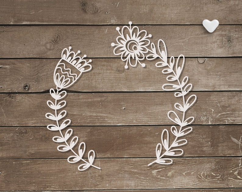 Download Flower wreath Svg cut file for Cricut Floral border Png | Etsy