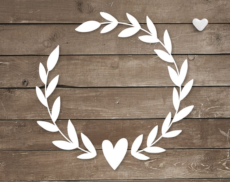 Download Heart Laurel Svg Cut File Wedding monogram svg Floral ...