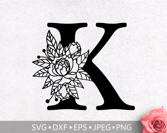 Download Floral Alphabet Letter K Svg Flower Monogram Clip Art Etsy