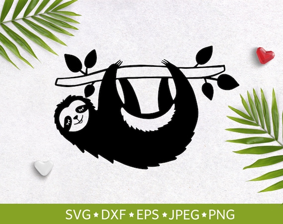 Hanging Sloth Svg Digital Download Printable Clipart Slow Etsy