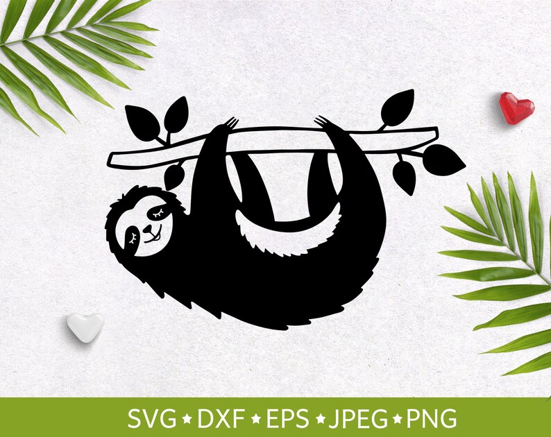 Download Hanging Sloth SVG Digital Download Printable Clipart Slow ...
