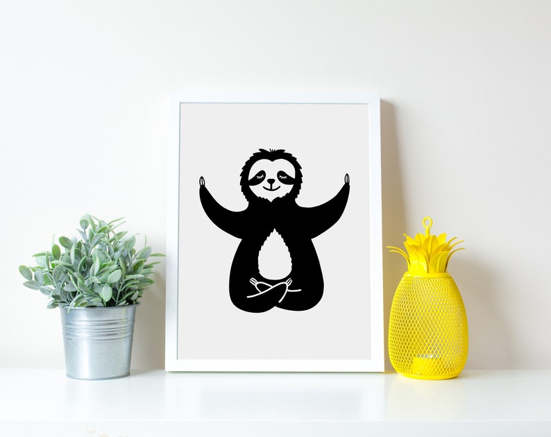 Download Sloth Yoga SVG Meditating Sloth SVG Cute Sloth T-Shirt | Etsy