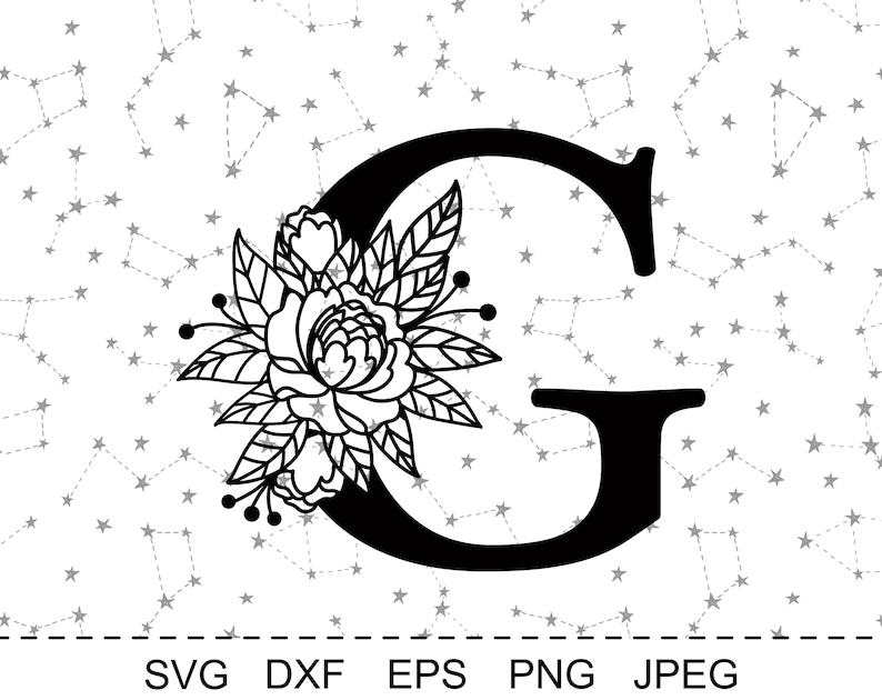 Download Floral Alphabet Letter G SVG Initial Flower Monogram ...
