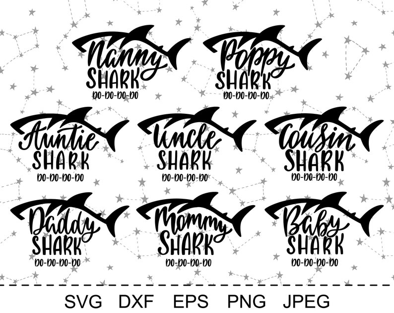 Download Mommy Shark SVG Baby Shark SVG Daddy Shark SVG Shark ...