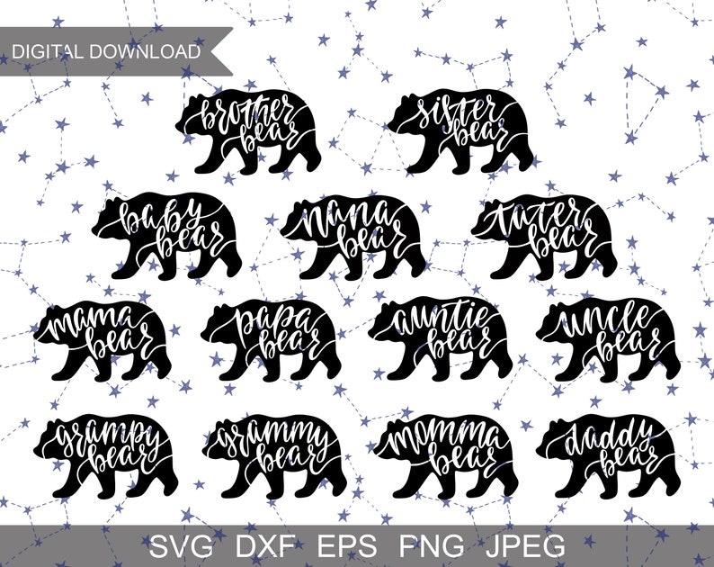 Download Bear Family Svg Files For Cricut Bear Silhouette Mama Bear ...