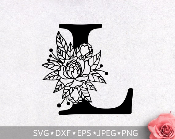 Download Floral Alphabet Letter L Svg Flower Monogram Clip Art Etsy