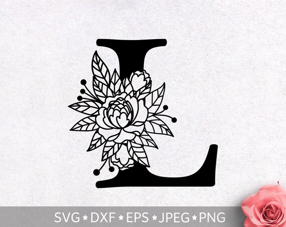 Download Floral Alphabet Letter L Svg Flower Monogram Clip Art Etsy