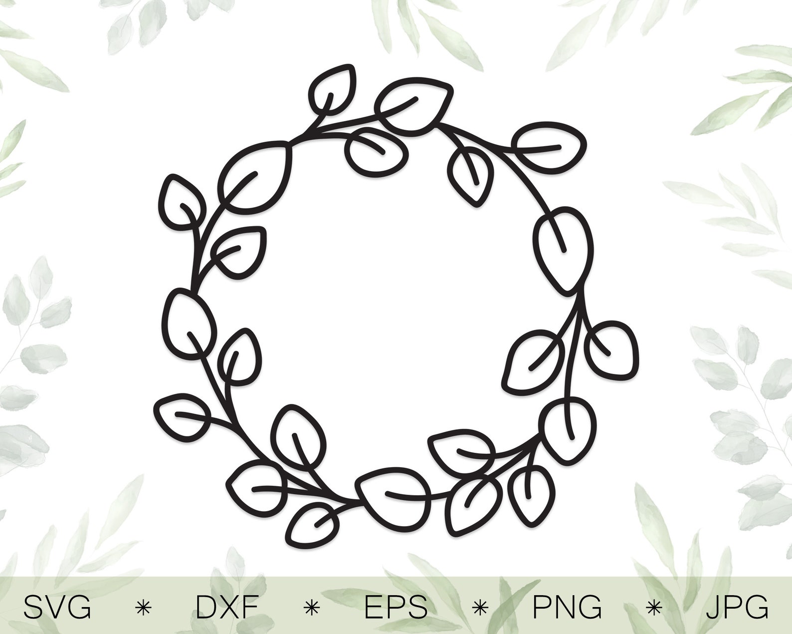 Download Eucalyptus wreath svg Floral wreath svg Circle frame | Etsy