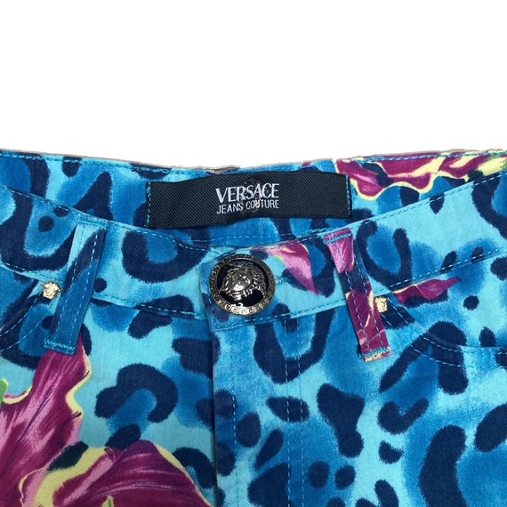 VERSACE Jeans Couture vintage leopard blue printe… - image 7