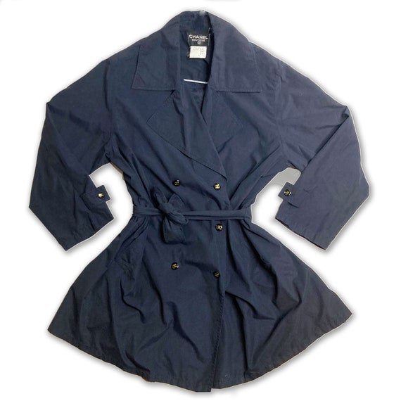 CHANEL 1980 vintage navy blue trench - image 2