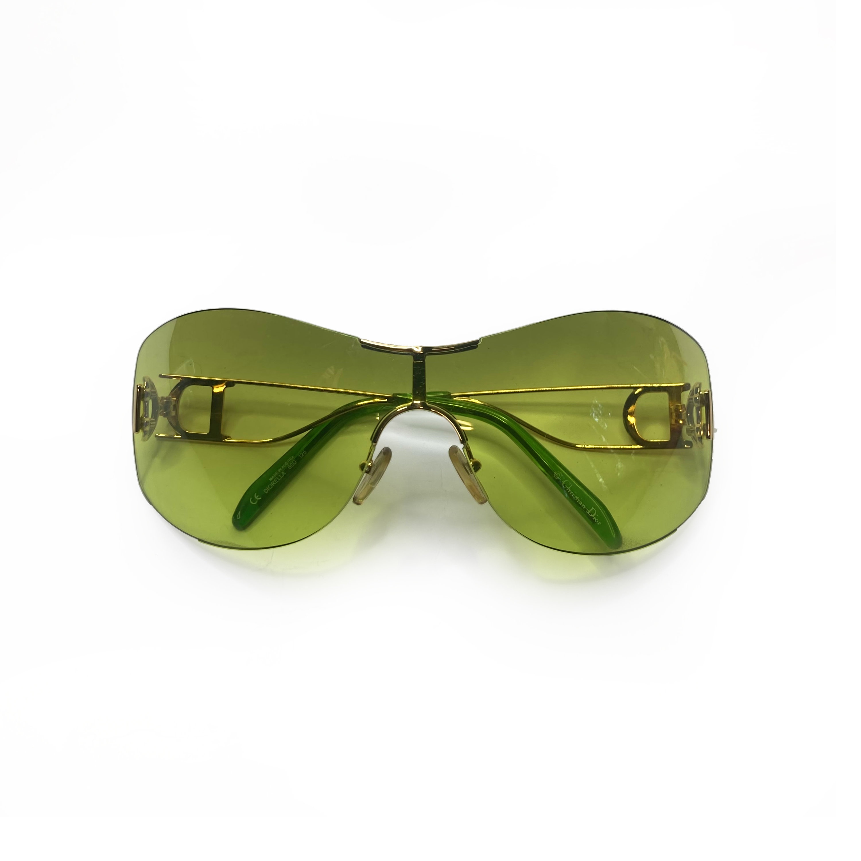 CHRISTIAN DIOR by John Galliano DIORELLA Green Mask Sunglasses Y2K