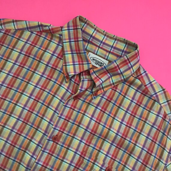 Missoni Sport vintage men shirt multicolor stripes