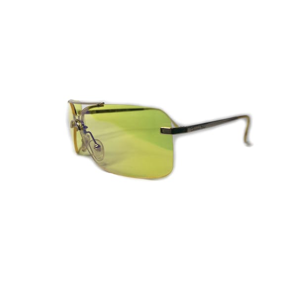 Christian Dior MINI MOTARD Yellow Y2k Sunglasses Etsy