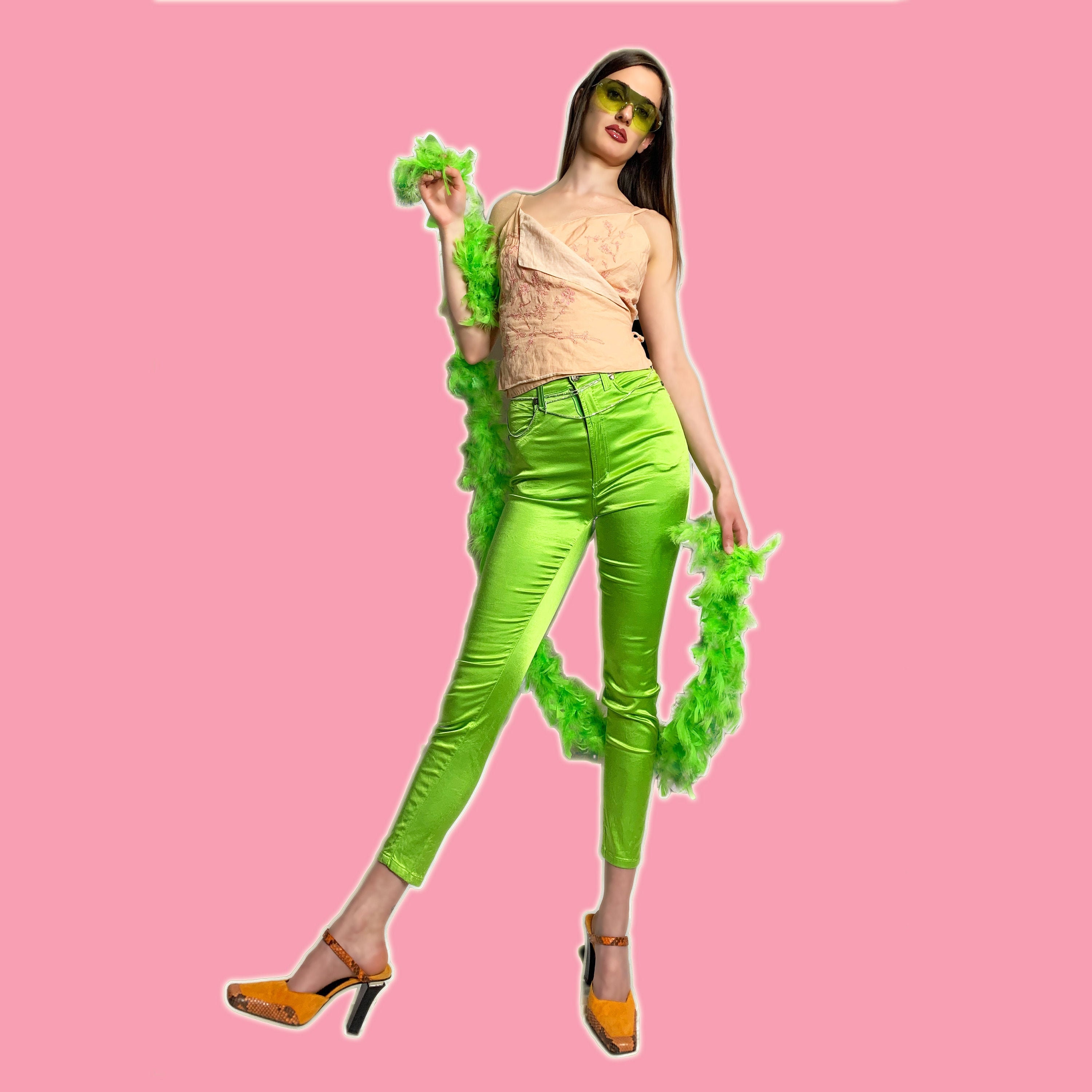 Versace Jeans Couture Rayon Shiny Pants 